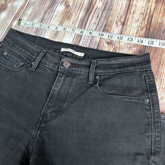Levi's 505 STRAIGHT Leg Size 8 Short 8S Black Mid Rise Jeans Denim Pants 30x29 - Picture 5 of 13